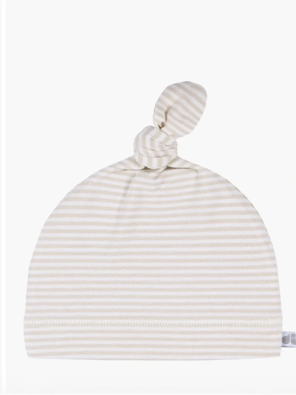Just Born Cream Striped Knit Hat for Babies